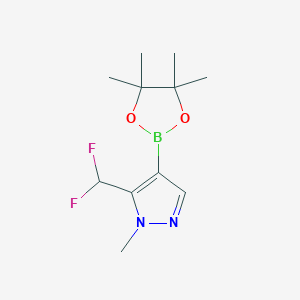 molecular formula C11H17BF2N2O2 B2995891 5-(二氟甲基)-1-甲基-4-(4,4,5,5-四甲基-1,3,2-二氧杂硼环-2-基)吡唑 CAS No. 2197909-47-8