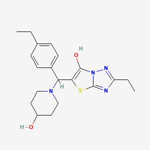 molecular formula C20H26N4O2S B2995893 2-Ethyl-5-((4-ethylphenyl)(4-hydroxypiperidin-1-yl)methyl)thiazolo[3,2-b][1,2,4]triazol-6-ol CAS No. 898350-58-8
