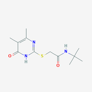 molecular formula C12H19N3O2S B2995895 N-(叔丁基)-2-((4,5-二甲基-6-氧代-1,6-二氢嘧啶-2-基)硫代)乙酰胺 CAS No. 922581-21-3
