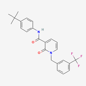molecular formula C24H23F3N2O2 B2995898 N-[4-(tert-butyl)phenyl]-2-oxo-1-[3-(trifluoromethyl)benzyl]-1,2-dihydro-3-pyridinecarboxamide CAS No. 339027-94-0