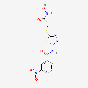 N-(5-((2-(hydroxyamino)-2-oxoethyl)thio)-1,3,4-thiadiazol-2-yl)-4-methyl-3-nitrobenzamide