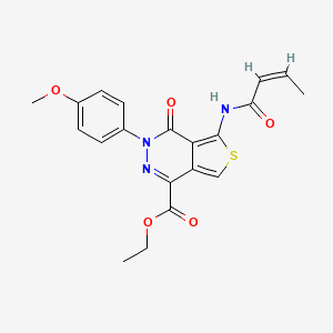 molecular formula C20H19N3O5S B2995905 (Z)-乙基 5-(丁-2-烯酰胺)-3-(4-甲氧基苯基)-4-氧代-3,4-二氢噻吩并[3,4-d]哒嗪-1-甲酸酯 CAS No. 851977-79-2