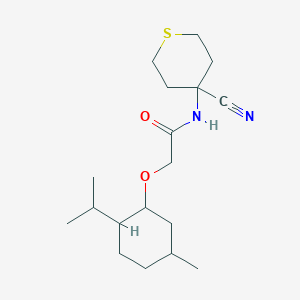 N-(4-Cyanothian-4-yl)-2-(5-methyl-2-propan-2-ylcyclohexyl)oxyacetamide