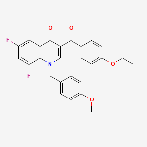molecular formula C26H21F2NO4 B2995915 3-(4-Ethoxybenzoyl)-6,8-difluoro-1-[(4-methoxyphenyl)methyl]quinolin-4-one CAS No. 866339-78-8