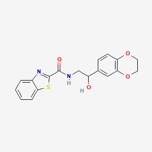 molecular formula C18H16N2O4S B2995922 N-(2-(2,3-dihydrobenzo[b][1,4]dioxin-6-yl)-2-hydroxyethyl)benzo[d]thiazole-2-carboxamide CAS No. 2034585-31-2