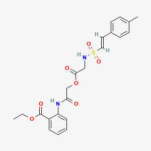 molecular formula C22H24N2O7S B2995931 ethyl 2-[[2-[2-[[(E)-2-(4-methylphenyl)ethenyl]sulfonylamino]acetyl]oxyacetyl]amino]benzoate CAS No. 878123-04-7