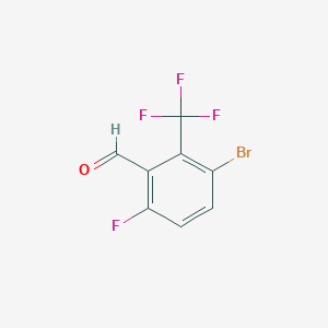 molecular formula C8H3BrF4O B2995935 3-溴-6-氟-2-(三氟甲基)苯甲醛 CAS No. 2090471-20-6