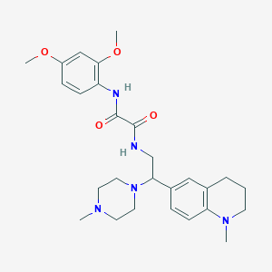 molecular formula C27H37N5O4 B2995937 N1-(2,4-dimethoxyphenyl)-N2-(2-(1-methyl-1,2,3,4-tetrahydroquinolin-6-yl)-2-(4-methylpiperazin-1-yl)ethyl)oxalamide CAS No. 922038-99-1