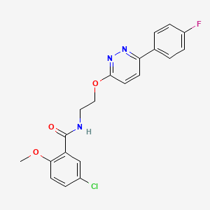 molecular formula C20H17ClFN3O3 B2995939 5-chloro-N-(2-((6-(4-fluorophenyl)pyridazin-3-yl)oxy)ethyl)-2-methoxybenzamide CAS No. 920365-04-4