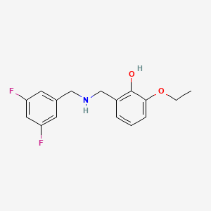 molecular formula C16H17F2NO2 B2995944 2-{[(3,5-二氟苄基)氨基]甲基}-6-乙氧基苯酚 CAS No. 1223880-05-4