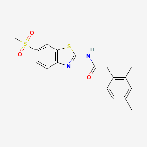 molecular formula C18H18N2O3S2 B2995945 2-(2,4-dimethylphenyl)-N-(6-(methylsulfonyl)benzo[d]thiazol-2-yl)acetamide CAS No. 941896-04-4