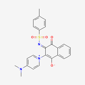 molecular formula C24H21N3O4S B2995946 {3-[4-(二甲氨基)吡啶鎓-1-基]-1,4-二氧代-1,4-二氢萘-2-基}[(4-甲基苯基)磺酰]偶氮化物} CAS No. 1266250-26-3