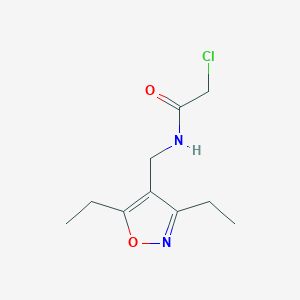 molecular formula C10H15ClN2O2 B2995947 2-Chloro-N-[(3,5-diethyl-1,2-oxazol-4-yl)methyl]acetamide CAS No. 2411201-02-8