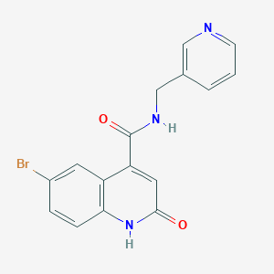 6-bromo-2-oxo-N-(pyridin-3-ylmethyl)-1,2-dihydroquinoline-4-carboxamide