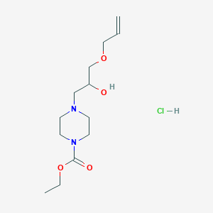 molecular formula C13H25ClN2O4 B2995956 Ethyl 4-(3-(allyloxy)-2-hydroxypropyl)piperazine-1-carboxylate hydrochloride CAS No. 1185670-04-5