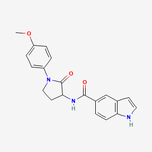 molecular formula C20H19N3O3 B2995960 N-[1-(4-methoxyphenyl)-2-oxopyrrolidin-3-yl]-1H-indole-5-carboxamide CAS No. 1775296-80-4