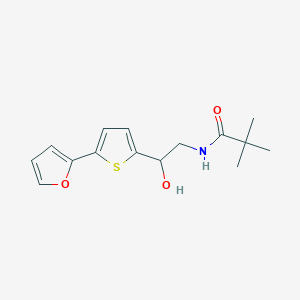molecular formula C15H19NO3S B2995962 N-[2-[5-(Furan-2-yl)thiophen-2-yl]-2-hydroxyethyl]-2,2-dimethylpropanamide CAS No. 2320825-53-2