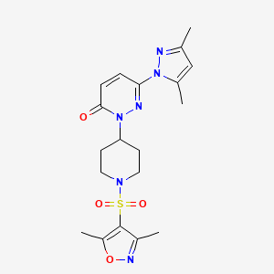 molecular formula C19H24N6O4S B2995964 2-[1-[(3,5-Dimethyl-1,2-oxazol-4-yl)sulfonyl]piperidin-4-yl]-6-(3,5-dimethylpyrazol-1-yl)pyridazin-3-one CAS No. 2379995-28-3
