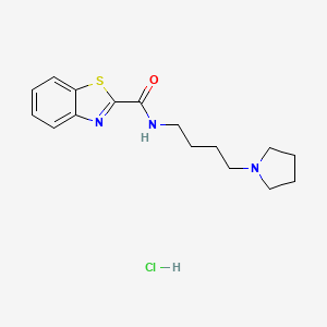 molecular formula C16H22ClN3OS B2995969 N-(4-(pyrrolidin-1-yl)butyl)benzo[d]thiazole-2-carboxamide hydrochloride CAS No. 1351609-71-6