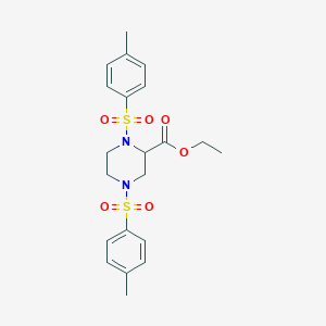 molecular formula C21H26N2O6S2 B299597 Ethyl 1,4-bis[(4-methylphenyl)sulfonyl]-2-piperazinecarboxylate 