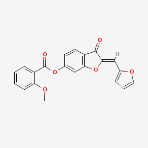 (Z)-2-(furan-2-ylmethylene)-3-oxo-2,3-dihydrobenzofuran-6-yl 2-methoxybenzoate