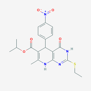 Isopropyl 2-(ethylthio)-7-methyl-5-(4-nitrophenyl)-4-oxo-3,4,5,8-tetrahydropyrido[2,3-d]pyrimidine-6-carboxylate