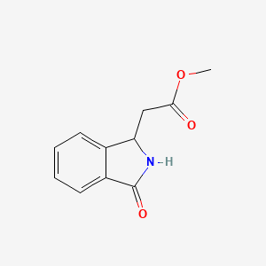 molecular formula C11H11NO3 B2995980 (3-Oxo-2,3-dihydro-1H-isoindol-1-yl)-acetic acid methyl ester CAS No. 28488-99-5