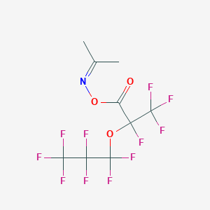 molecular formula C9H6F11NO3 B2995982 N-(1-methylethylidene)-N-{[2,3,3,3-tetrafluoro-2-(1,1,2,2,3,3,3-heptafluoropropoxy)propanoyl]oxy}amine CAS No. 340034-66-4