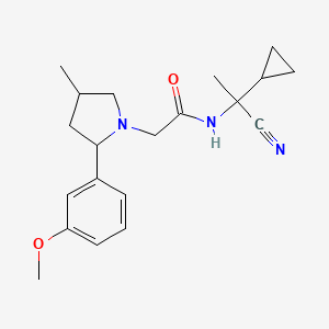 molecular formula C20H27N3O2 B2995988 N-(1-Cyano-1-cyclopropylethyl)-2-[2-(3-methoxyphenyl)-4-methylpyrrolidin-1-yl]acetamide CAS No. 2224169-45-1