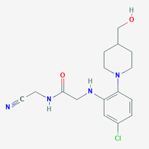 2-[5-Chloro-2-[4-(hydroxymethyl)piperidin-1-yl]anilino]-N-(cyanomethyl)acetamide