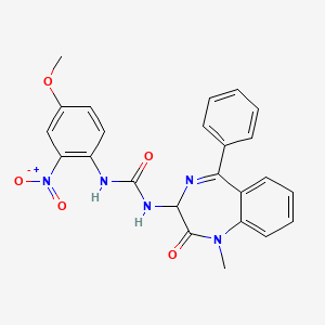 molecular formula C24H21N5O5 B2995992 1-(1-methyl-2-oxo-5-phenyl-2,3-dihydro-1H-1,4-diazepin-3-yl)-3-(4-methoxy-2-nitrophenyl)urea CAS No. 1796922-61-6