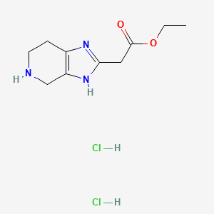 molecular formula C10H17Cl2N3O2 B2995993 2-(4,5,6,7-四氢-3H-咪唑并[4,5-c]吡啶-2-基)乙酸乙酯二盐酸盐 CAS No. 1384264-76-9