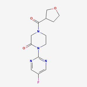 1-(5-Fluoropyrimidin-2-yl)-4-(oxolane-3-carbonyl)piperazin-2-one