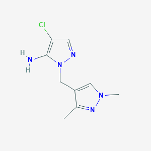 molecular formula C9H12ClN5 B2996001 4-chloro-1-[(1,3-dimethyl-1H-pyrazol-4-yl)methyl]-1H-pyrazol-5-amine CAS No. 1004451-70-0