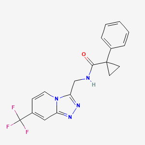 1-phenyl-N-((7-(trifluoromethyl)-[1,2,4]triazolo[4,3-a]pyridin-3-yl)methyl)cyclopropanecarboxamide