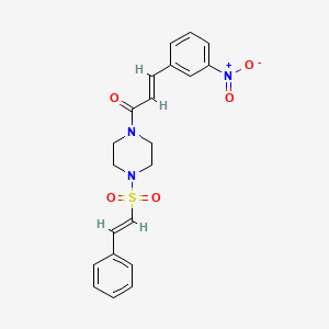 molecular formula C21H21N3O5S B2996009 (E)-3-(3-nitrophenyl)-1-[4-[(E)-2-phenylethenyl]sulfonylpiperazin-1-yl]prop-2-en-1-one CAS No. 879157-27-4