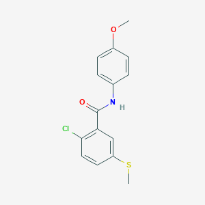 molecular formula C15H14ClNO2S B299601 2-chloro-N-(4-methoxyphenyl)-5-(methylthio)benzamide 