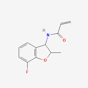molecular formula C12H12FNO2 B2996020 N-(7-Fluoro-2-methyl-2,3-dihydro-1-benzofuran-3-yl)prop-2-enamide CAS No. 2411270-45-4