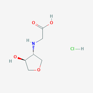 molecular formula C6H12ClNO4 B2996031 2-[[(3R,4S)-4-羟基氧杂环-3-基]氨基]乙酸；盐酸盐 CAS No. 2248333-12-0
