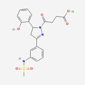 molecular formula C20H21N3O6S B2996033 4-[5-(2-羟苯基)-3-{3-[(甲磺酰)氨基]苯基}-4,5-二氢-1H-吡唑-1-基]-4-氧代丁酸 CAS No. 921097-87-2