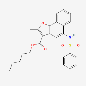 molecular formula C26H27NO5S B2996039 Pentyl 2-methyl-5-(4-methylphenylsulfonamido)naphtho[1,2-b]furan-3-carboxylate CAS No. 477487-76-6