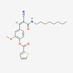 molecular formula C24H28N2O4S B2996041 [4-[(Z)-2-氰基-3-(辛基氨基)-3-氧代丙-1-烯基]-2-甲氧基苯基]噻吩-2-羧酸酯 CAS No. 477973-58-3