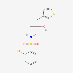 molecular formula C14H16BrNO3S2 B2996064 S-(2-溴苯基)-2-羟基-2-甲基-3-(噻吩-3-基)丙烷-1-磺酰胺 CAS No. 2097867-42-8