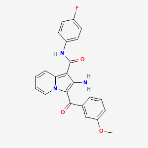 2-amino-N-(4-fluorophenyl)-3-(3-methoxybenzoyl)indolizine-1-carboxamide