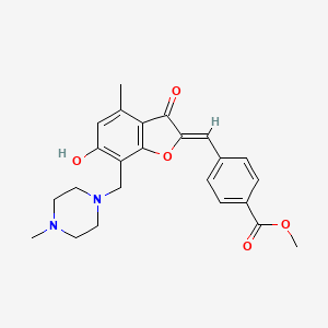 molecular formula C24H26N2O5 B2996084 (Z)-甲基 4-((6-羟基-4-甲基-7-((4-甲基哌嗪-1-基)甲基)-3-氧代苯并呋喃-2(3H)-亚甲基)甲基)苯甲酸酯 CAS No. 903189-21-9