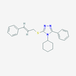 molecular formula C23H25N3S B299609 cinnamyl 4-cyclohexyl-5-phenyl-4H-1,2,4-triazol-3-yl sulfide 