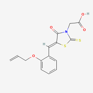 molecular formula C15H13NO4S2 B2996092 (Z)-2-(5-(2-(allyloxy)benzylidene)-4-oxo-2-thioxothiazolidin-3-yl)acetic acid CAS No. 612803-83-5