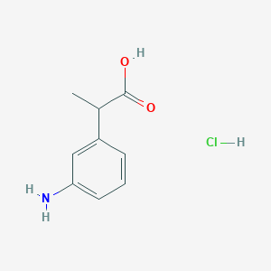 molecular formula C9H12ClNO2 B2996098 2-(3-氨基苯基)丙酸盐酸盐 CAS No. 1955556-71-4