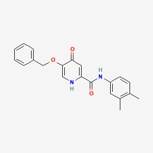 molecular formula C21H20N2O3 B2996101 5-(benzyloxy)-N-(3,4-dimethylphenyl)-4-oxo-1,4-dihydropyridine-2-carboxamide CAS No. 1021261-39-1