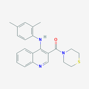 molecular formula C22H23N3OS B2996102 (4-((2,4-二甲基苯基)氨基)喹啉-3-基)(硫代吗啉)甲酮 CAS No. 1358982-66-7